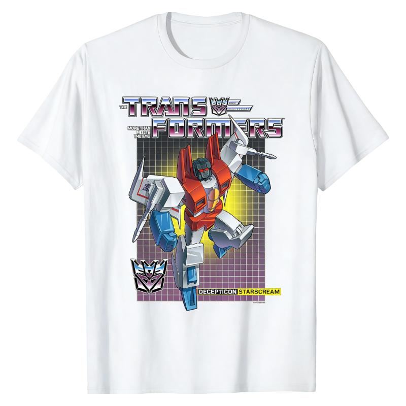 Starscream TShirt Transformers Decepticon Air Commander Printed Crew Neck Cotton Soft Comfy Oversized High Street Fashion Tops