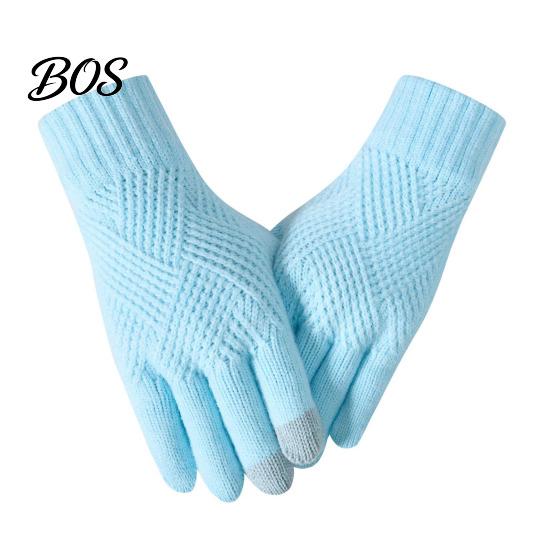 Outdoor Work Gloves for Winter Knitted Touchscreen Men Women, Warm Thermal Gloves, Thickened Conductive Fingertip Smartphone Plush Lining Mittens Cold