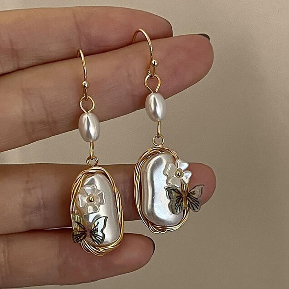 Korean Style Crystal Pendant Earring Colorful Crystal Antique Drop Earrings