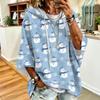 Women's Christmas Printed Hooded Loose Fit Long Sleeve Sweatshirt Top