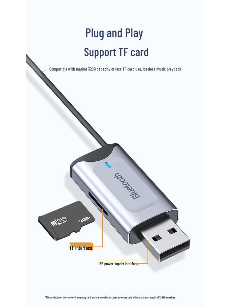 Bluetooth 5.2 Auto-Audio-Empfänger & Lautsprecher-Adapter für HD-Musik und Anrufe.