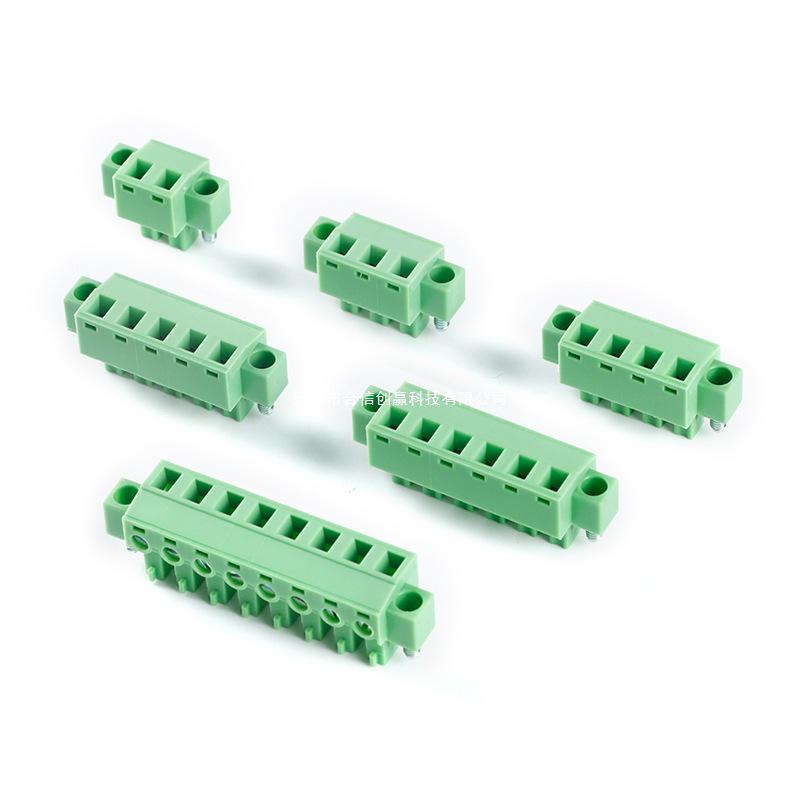 KF2EDG15KM Plug 5.08mm Terminal Block with Ear Positioning Hole, Options: 2/3/4/5/6/8 Pins