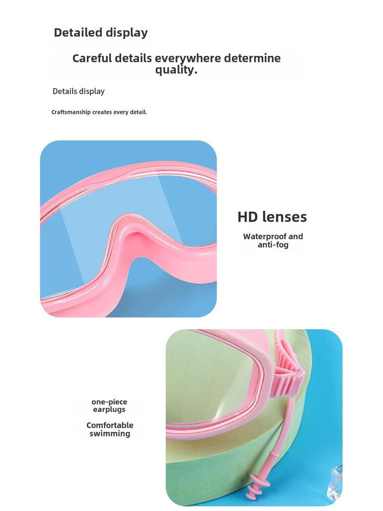High-Definition Waterproof & Fog-Proof Adult Swim Goggles with Transparent Large Frame