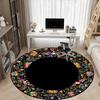 1PC Floral Embroidery Office Round Rug, Non Slip, Soft and Durable Office Rug for Interior Decoration, Perfect for Office