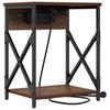 Nightstand Brown Oak Effect 41 X 31 X 51 Cm Engineered Wood