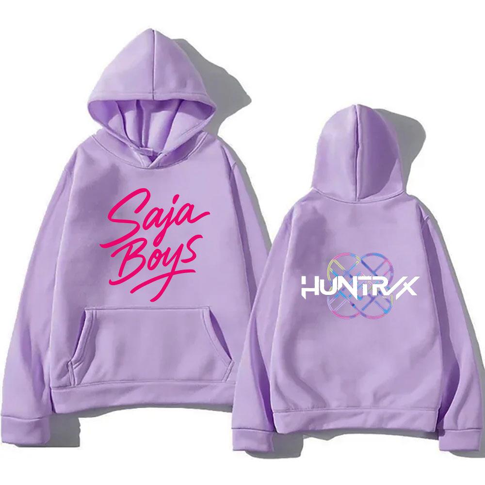 KPop Dämonenjäger Saja Jungen Hoodie Langarm Filmdruck Sweatshirt Kapuzen-Fleece Lässige Damen-Pullover Streetwear Damen