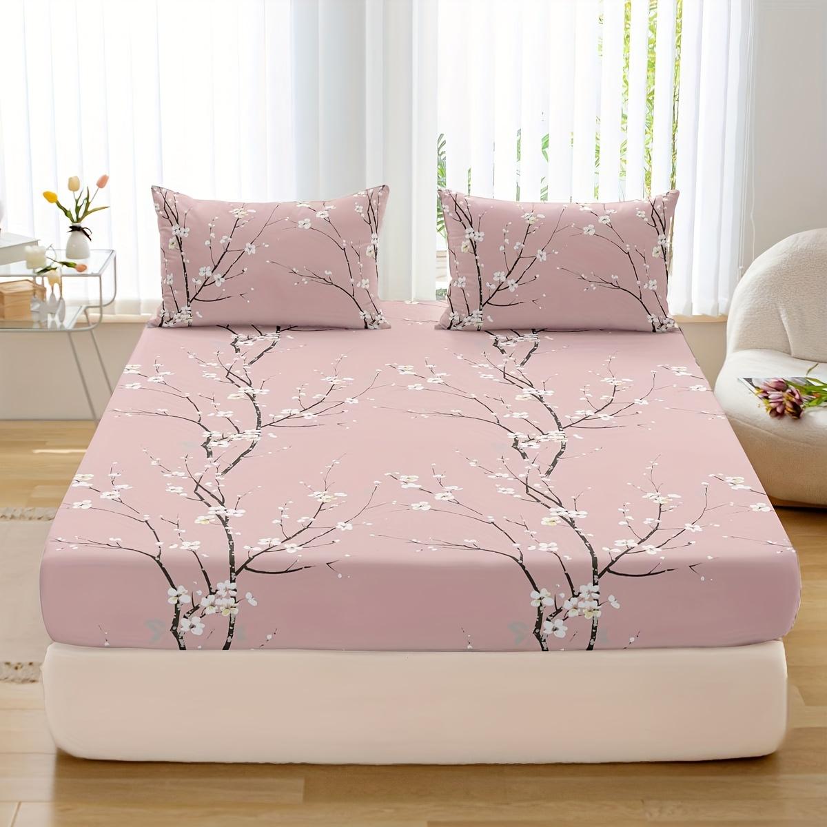 

3pcs Printed Pattern Fitted Sheet Set (1* Fitted Sheet + 2* Pillowcases Without Core) EU Single(135*200cm)3pcs