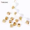 14K Gold Plated Brass Textured Square Cube Beads Metal Spacer Beads,Separators for Beads,DIY Jewelry Making Materials