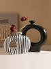 Keramikvase Künstliche Blume Dekorative Zebra Streifen Blumentöpfe Raum Ästhetische Deko Schreibtisch Dekoration Moderne Blumenvase