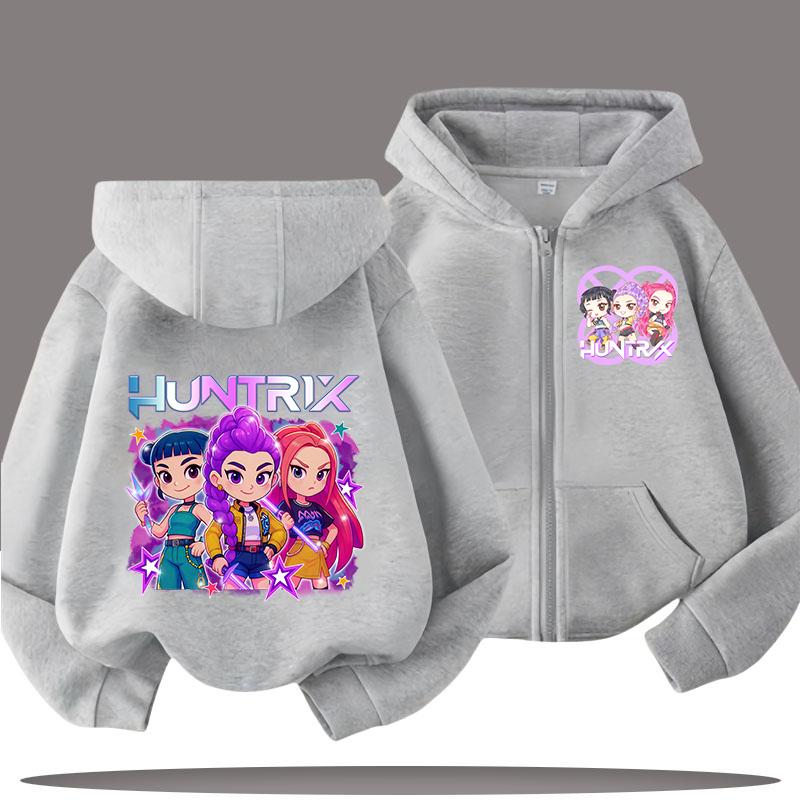 Hoodies Sweatshirts Mädchen Kinder Reißverschluss-Sweatshirt Cartoon-Druck Mode-Hoodie Kinderbekleidung Kleines Mädchen Sweatshirt Top