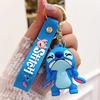 Car Cute flower Stitch bag pendant keychain Star and Stitch PVC soft plastic doll pendant couple small key chain Gift