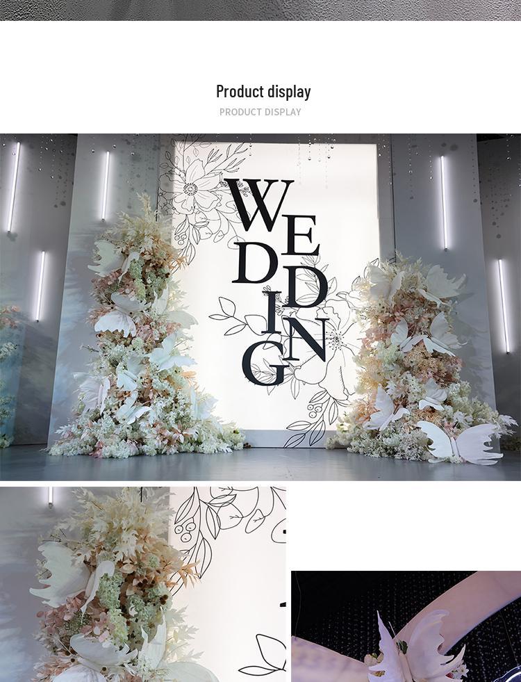 3D Painted Butterfly Wedding Backdrop with Scenery and Props for Photography and Décor