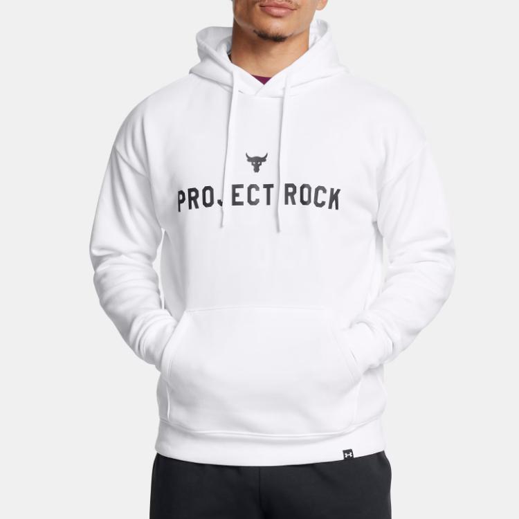 Under Armour Tréninková mikina s dlouhým rukávem s potiskem Johnson Series Pánská mikina Bílá 1386882-100