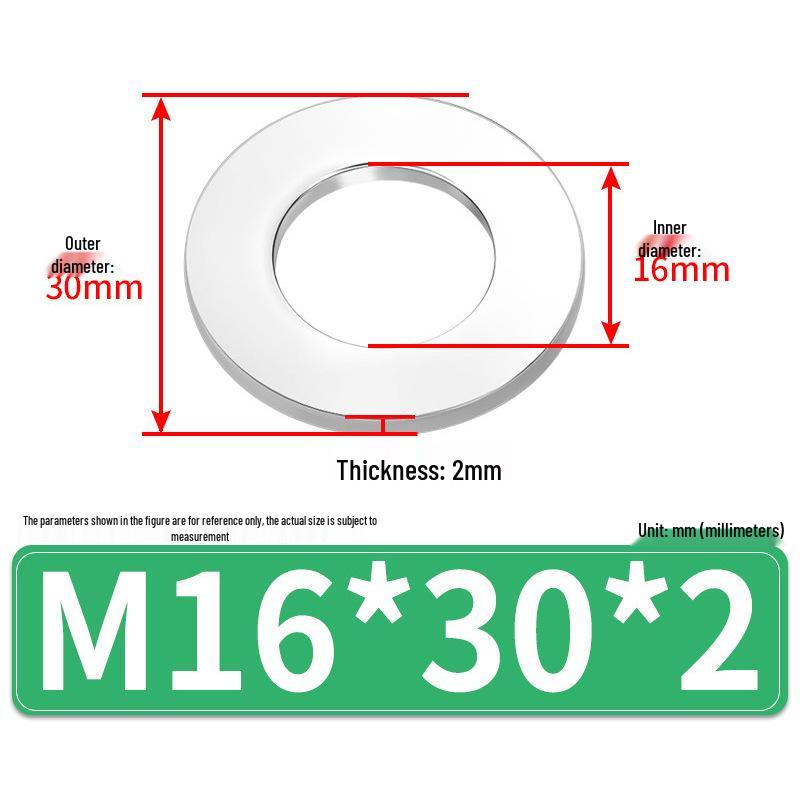 Jin Juntai Thick & Thin Stainless Steel Flat Washer, Round M10-M36