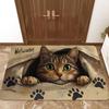 Cat Print Waterproof Kitchen Mat with Non-Slip, Thick Cushioned Design for Comfort and Anti-Fatigue