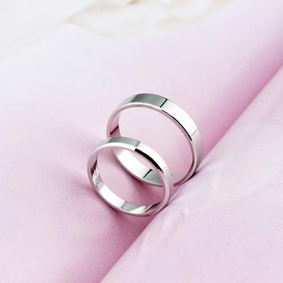 Fashion Pure 925 Sterling Silver Couple Ring Simple Smooth Wedding Lovers Ring Jewelry Accessories Gift for Women Men