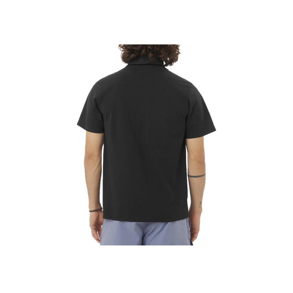 Salomon Trackline Soft Comfortable Breathable Short Sleeve Polo Shirt Men tops Black C24394