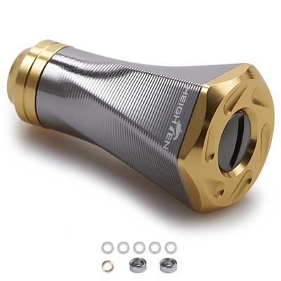 HEIGHTEN 23mm Reel Handle 10 Compatible with Shimano Type A Type Tornado Series Aviation Aluminum Knob, 9.5g, Colors, (Daiwa S), (Gunmetal/Gold), 70%