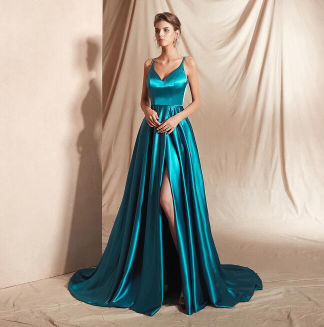 Banquet dress overseas warehouse V-neck simple