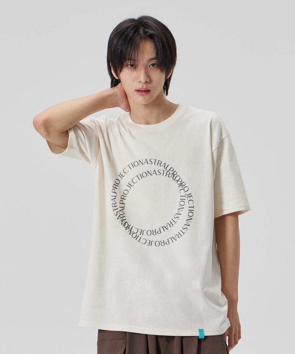Astral Projection [Double Ring] Cotton Loose Fit Short Sleeve T-Shirt_Buttermilk L