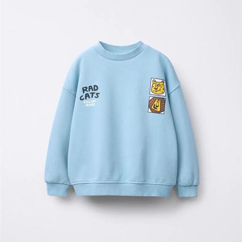 2025 New Print Animals Children's Sweatshirt Tops Long Sleeve Crewneck Kids Clothes Hoodie Loose Fashion Boy's Autumn Clothing