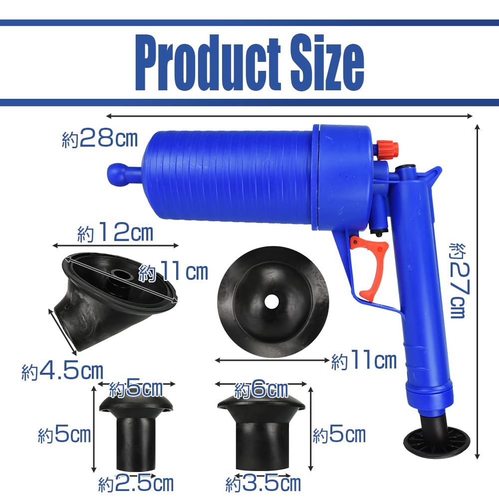 Operace vakuový čistič potrubí se 4 typy trysek pro odstraňování ucpávek a vytlačování pro toalety Jednoruční umývárny, vany, kuchyně,