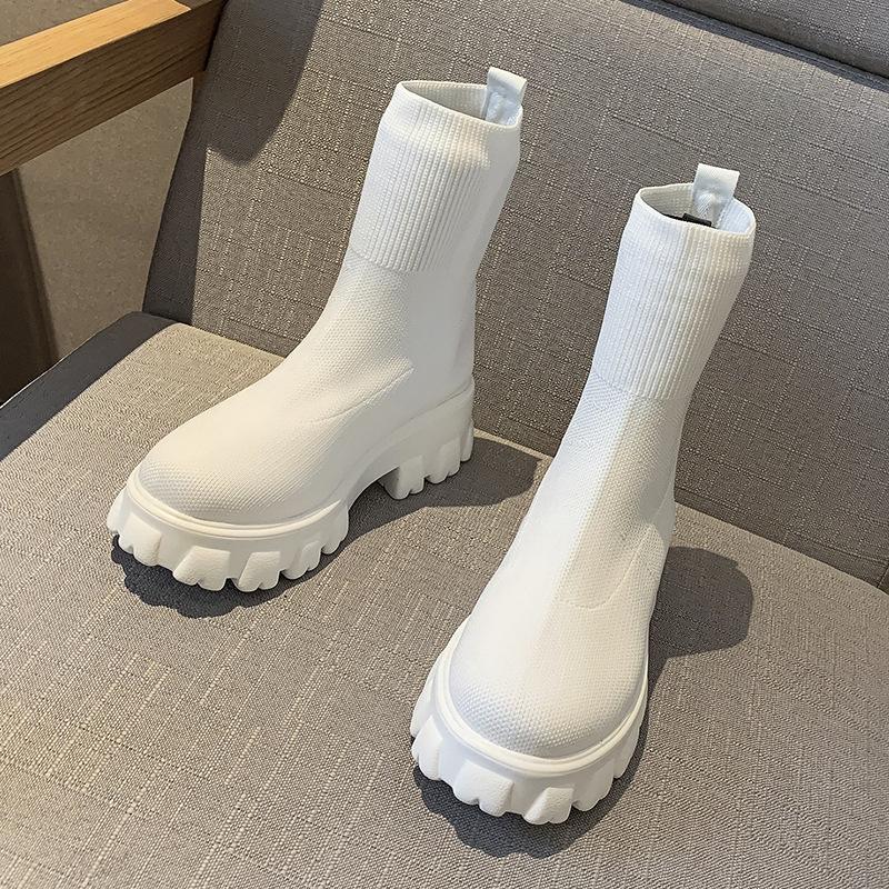 

Couple socks shoes women s autumn and winter new thick-soled casual large-size knitted short boots women s large-size shoes 35
