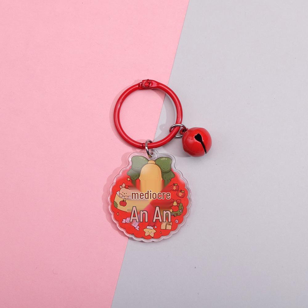 Double-Sided Santa Claus Cartoon Acrylic Keychain - Korean Style Backpack Pendant & Clothing Accessory