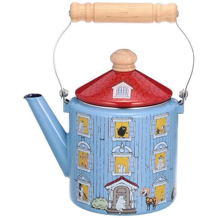 Fujihōrō Kettle 2.0L Enamel IH Compatible Moomin House MOH-2.0K Blue