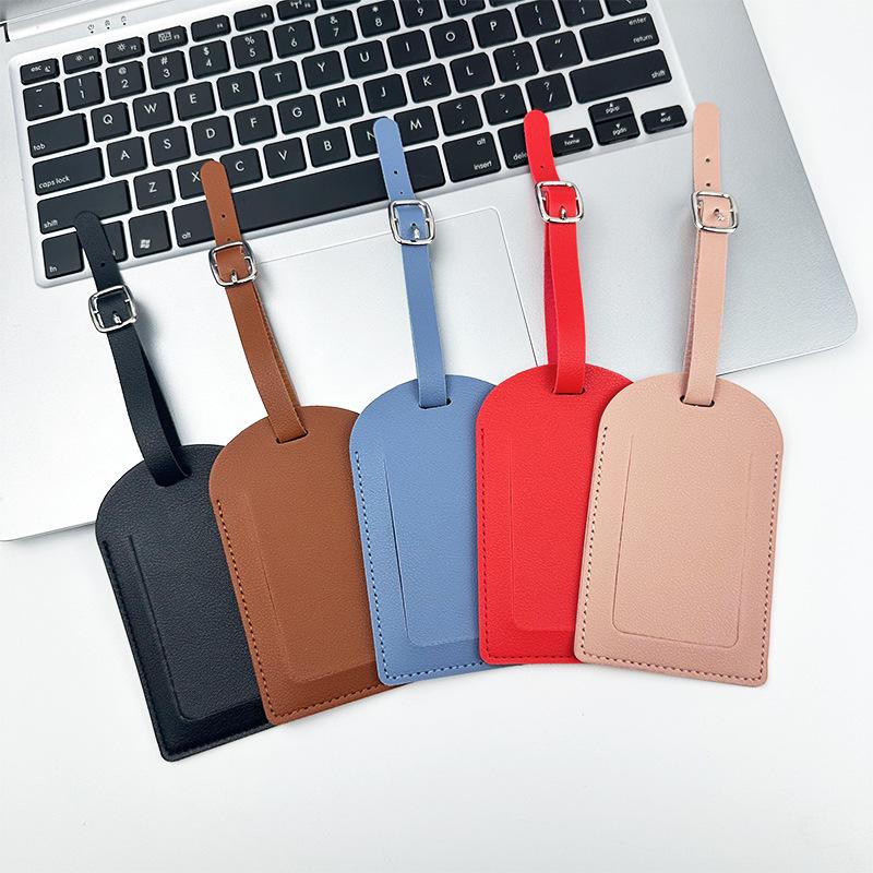 Thickened PU Leather Luggage Tag with Signature Card and Anti-Lost Features