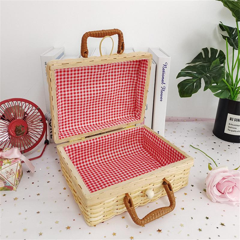 Packing Box Portable Luggage Basket Snack Bread Basket Vintage Cosmetic Storage Box Picnic Laundry Baskets Picnic Box Gift Box