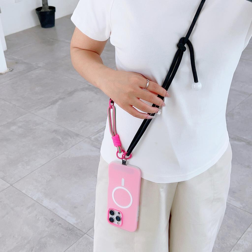 Two-In-One Multi-Functional Mobile Phone Universal Lanyard, Adjustable Crossbody Long Rope, Pearl Pendant, Finger Anti-Loss Rope