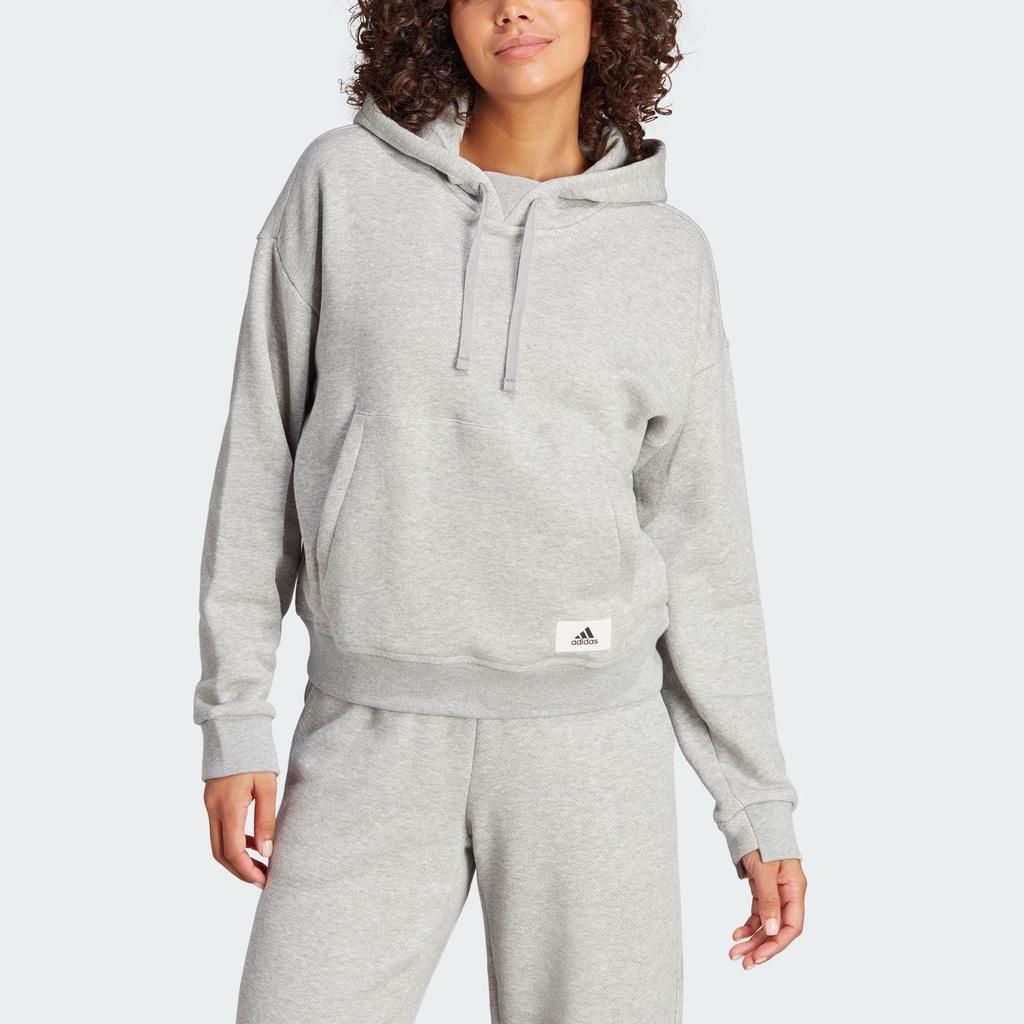 Adidas Solid Color Sports Casual Hoodie Women Hoodies Medium-Heather-Gray IU3176