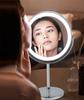 8inch 10x Magnifying Led Makeup Mirror With 3 Color Light Touch Switch Double Side Usb Charging Desktop Vanity Cosmetic Mirror