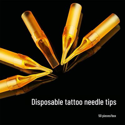 Einweg Gelb Transparent Offenmund Rund Tattoo Nadelspitzen