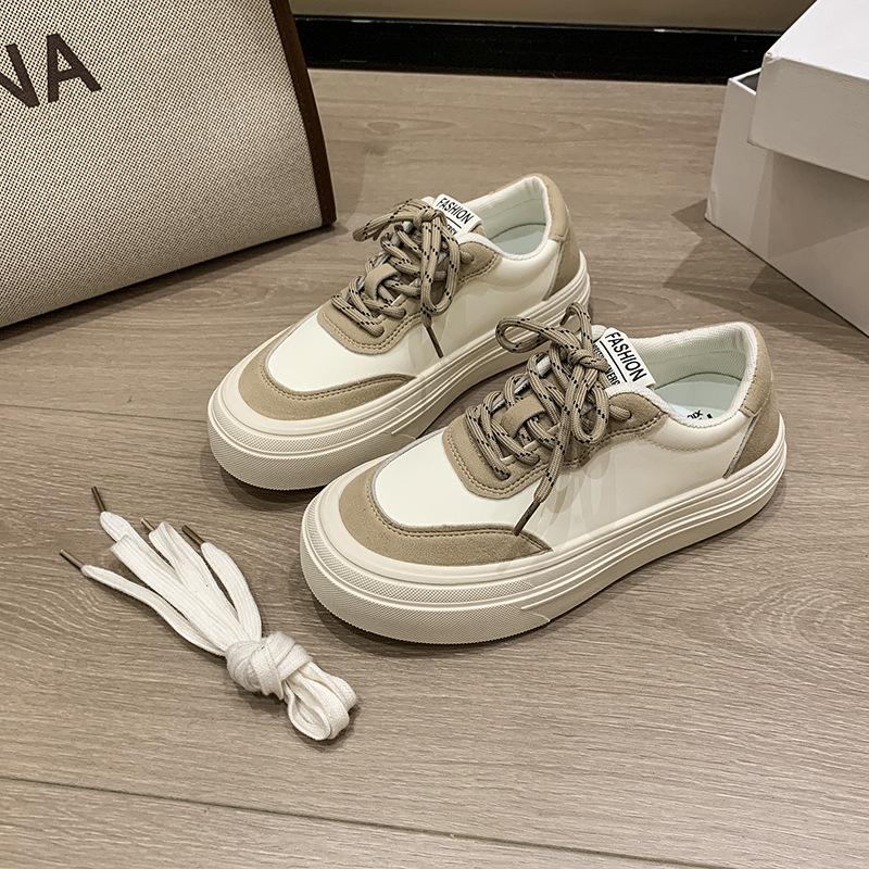 

Thick-soled heightening single shoes, little white shoes, women s 2025 autumn new fashion versatile satin cloth sports and leisure board shoes 40