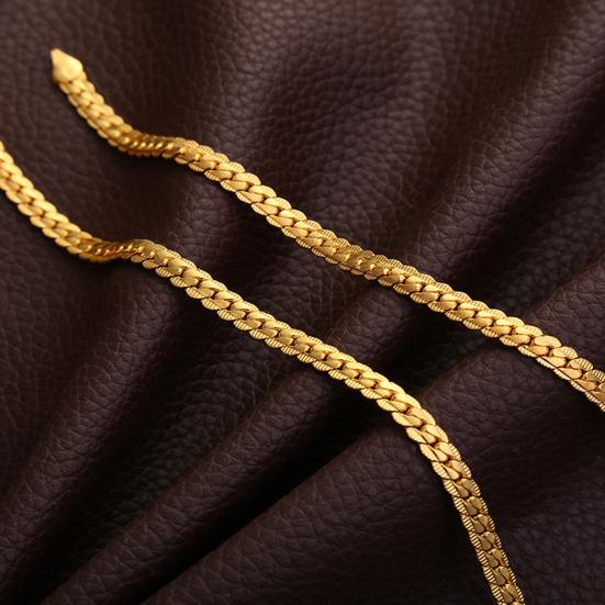 5mm 20Inches Men Necklace Twisted Chain Decoration Jewelry Long Lasting All Match Chain Necklace for Party