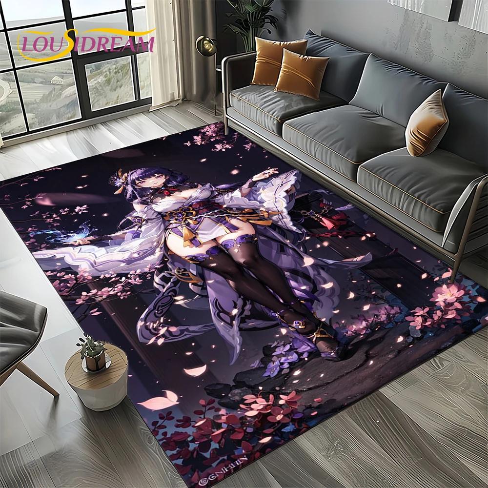 2025 New Genshin Impact Character Solo Cartoon Game Carpet Rug for Living Room Bedroom Home Sofa Decoration,Non-slip Floor Mat