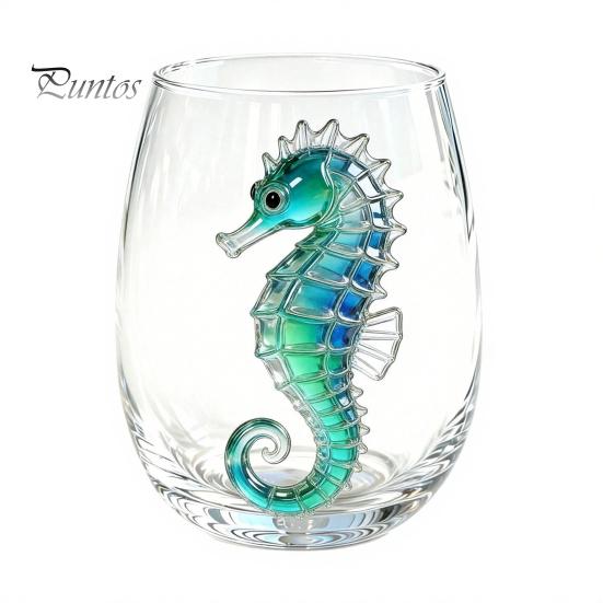 Novedad Vaso de Agua y Jugo con Base de Pulpo, Copa de Vino sin Tallo, Impresión 3D de Animal Marino, Cristalería con Temática Oceánica para Bar, Cristal de Borosilicato, para Cócteles