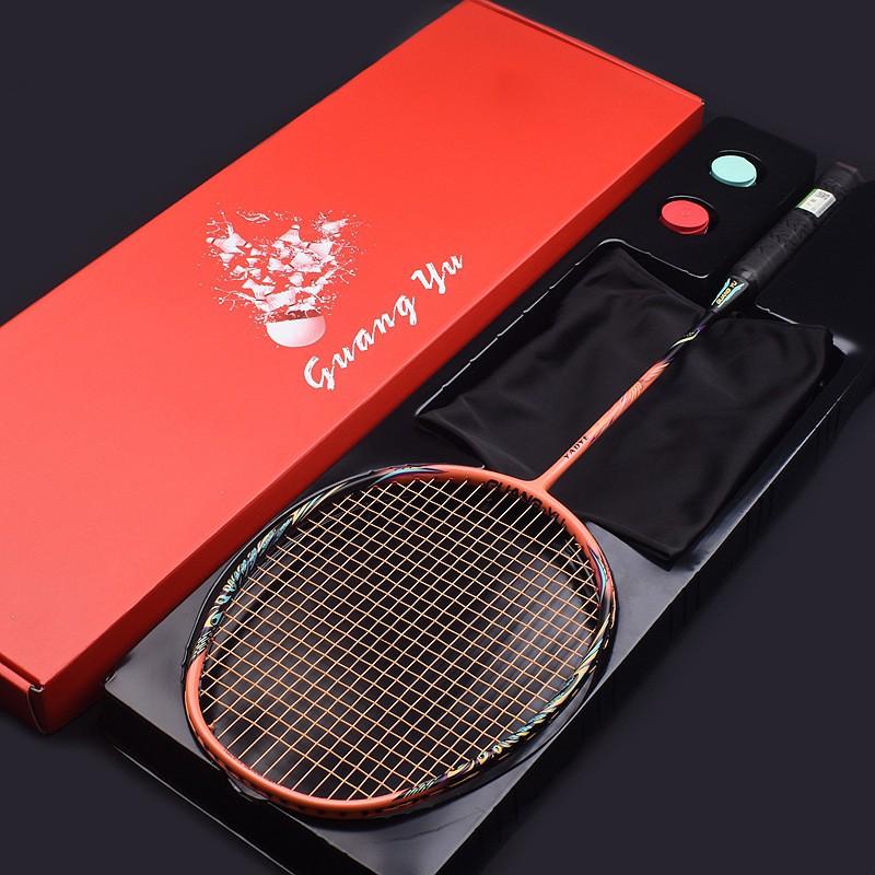 Professional Carbon Fiber Badminton Racket 32 Lbs Training Set Amateur Intermediate Players