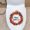 Festive Fall Window Clings Halloween Wreath Wall Stickers, Happy Garland Decals, Retro Autumn Pumpkin Decorative Seasonal Film & Rose Waterproof