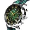 Salvatore Mara Watch Faceted Glass Chronograph Acetate Belt Gradient Men's Green Gold SM19104A-SSGRGD