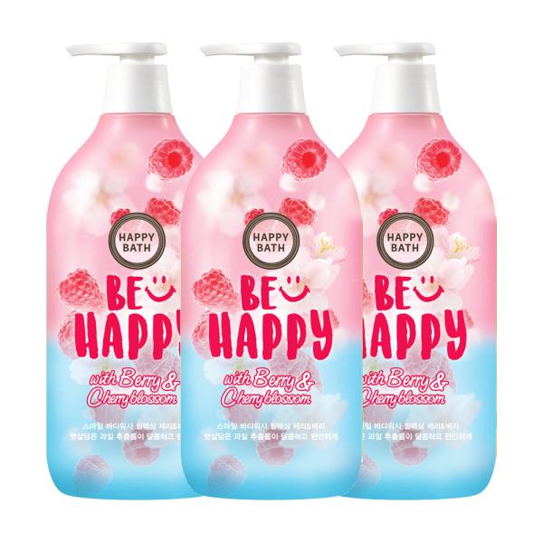 HAPPY BATH Smile Body Wash Relaxing Cherry Berry 900g x3
