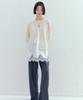Okuka Lace Strap Satin Dress - White