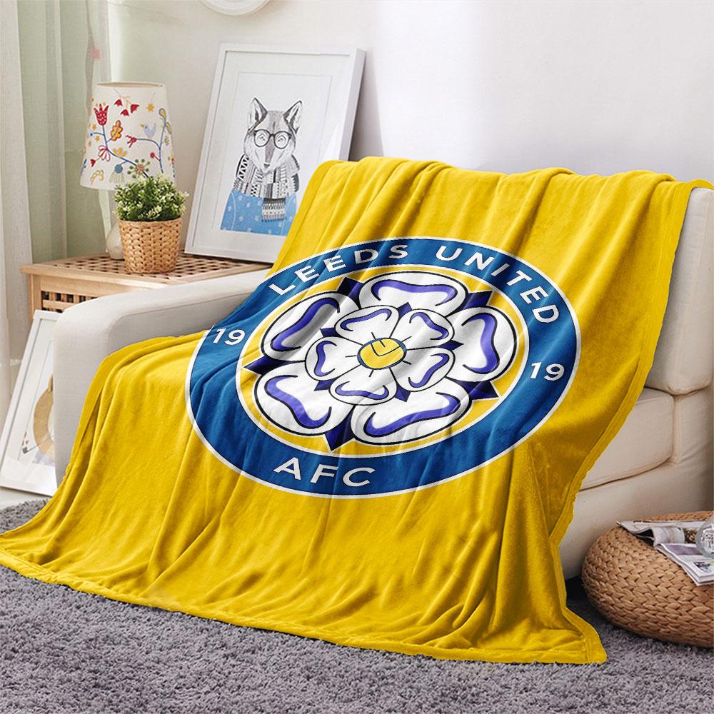 1PC Leeds United Football Club Patterned Flannel Blanket Suitable For All Seasons for Home Decor Warmth and Comfort Gifts Holiday Present