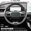 For Toyota RAV4 3-Piece Carbon Fiber Pattern Steering Wheel Cover Four Seasons Universal Buckle Style Interior Mod Accessories
