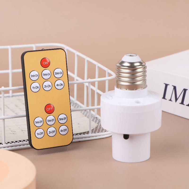 E27 60W Wireless Remote Control Smart Timer Switch Lamp Holder 110V 220V House Multi Light Baby Room Bedroom Timer Switch New