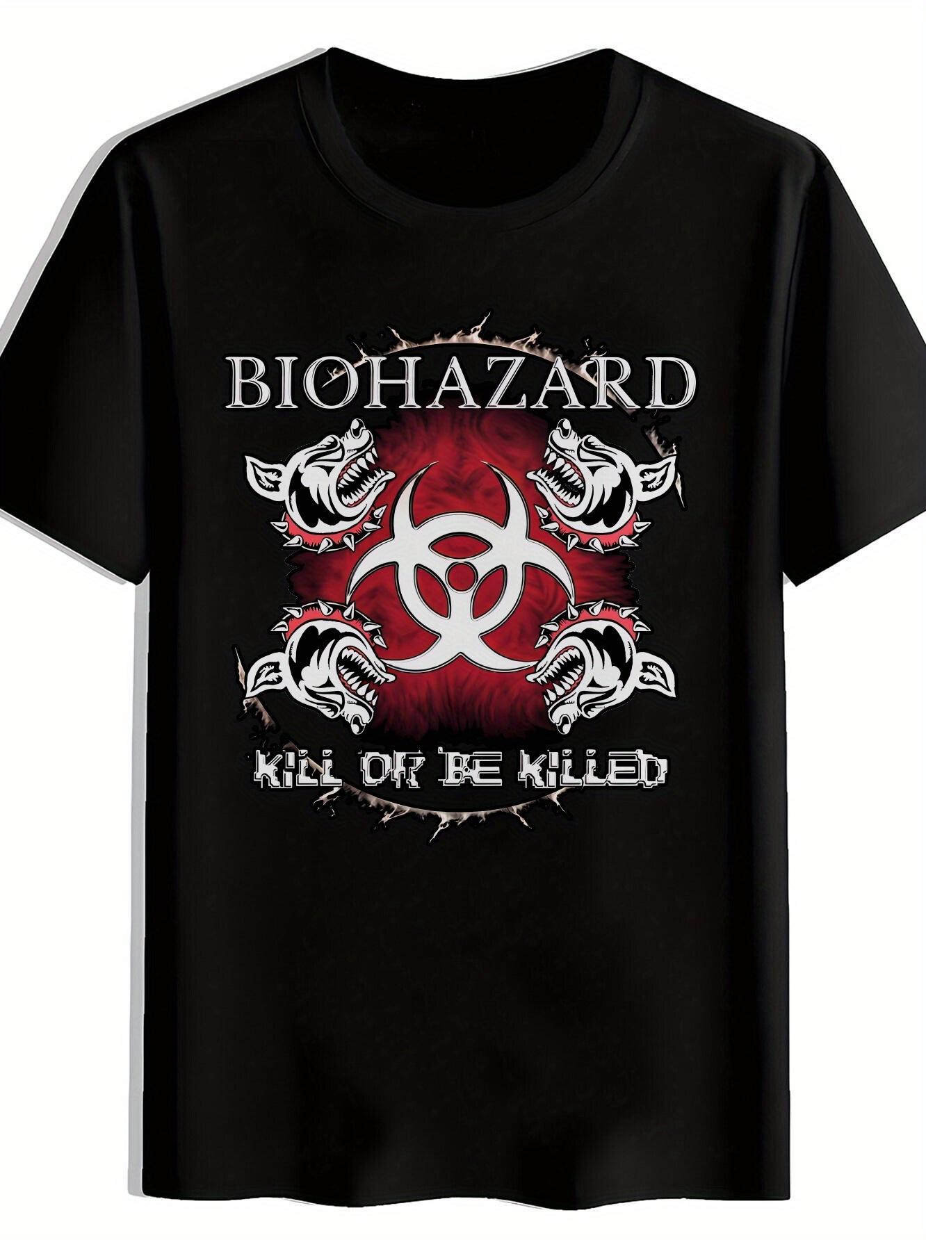 Black Biohazard Graphic T-shirt - Kill or Be Killed Design S