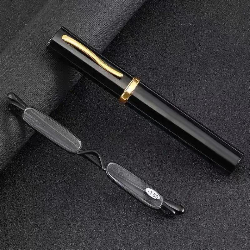 Elegant Reading Glasses Metal Frame Ultra-thin Men Women Reading Glasses Portable Mini Reading Presbyopia Eyeglasses with Box