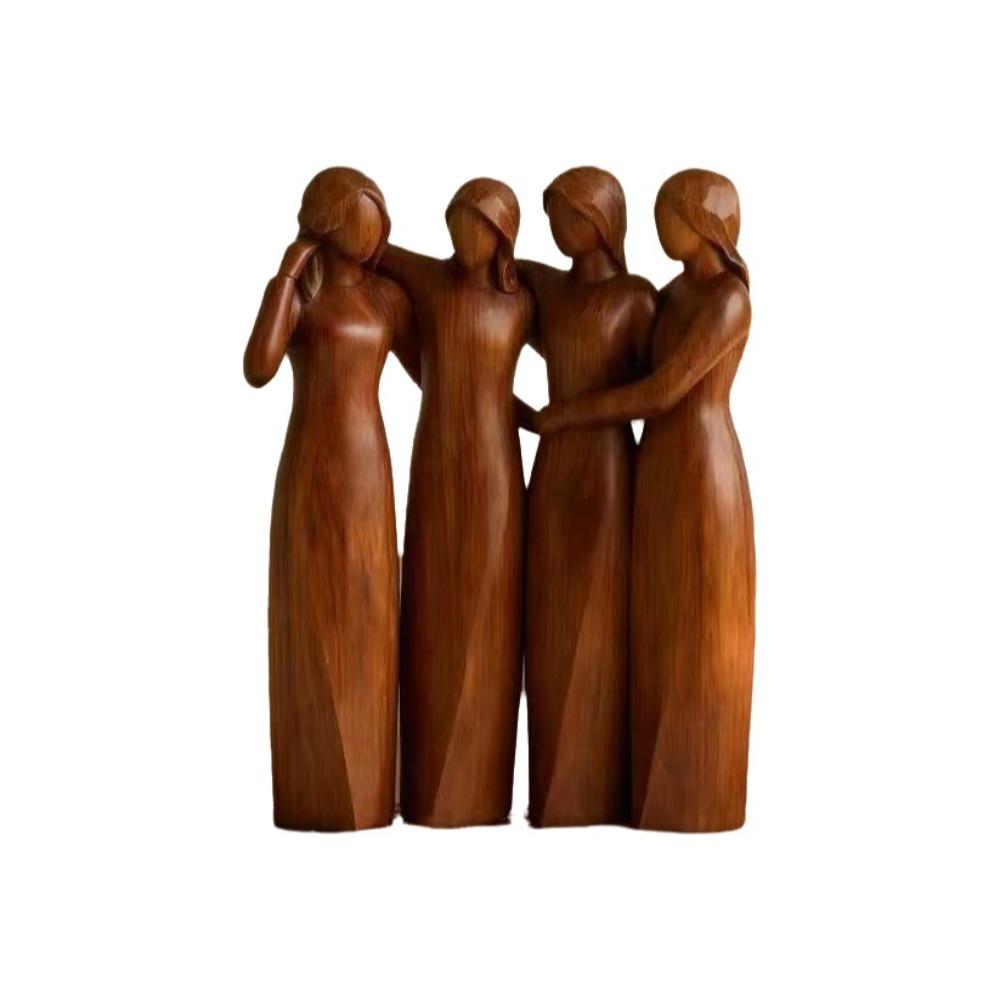 Resin Sisters Figurine Realistic Desktop Decorations Perfect Harmony Friendship Sculpture Office